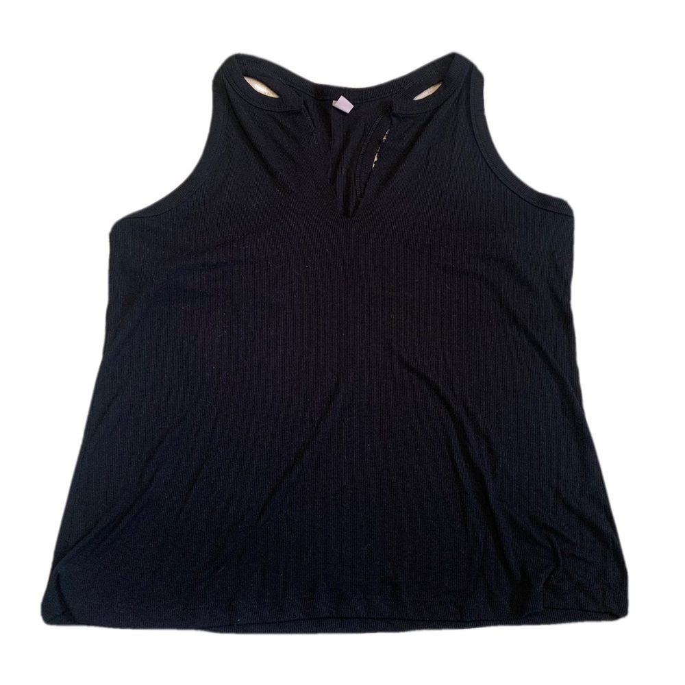 Old Navy Ultralite Go-Dry 2X Black Ribbed Tank Top